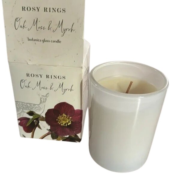 Rosy Rings Oak Moss & Myrrh 17oz Botanica Glass Candle *Discontinued* - Picture 1 of 3
